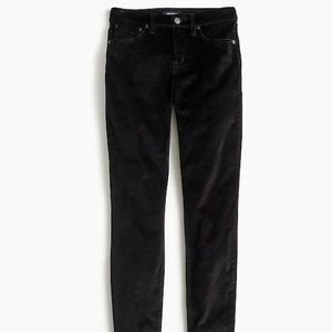 J. Crew Velvet High-Rise Toothpick Jeans (Black)
